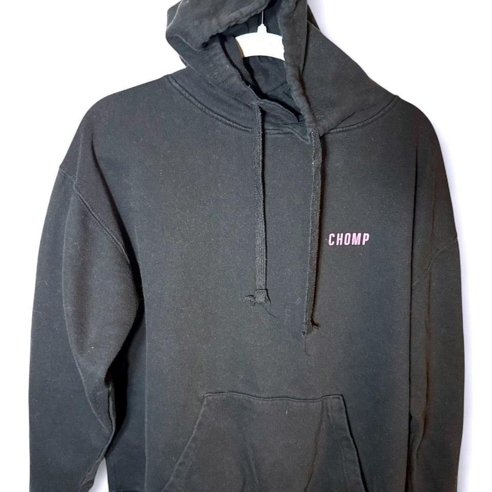 Chomp Brand Mens Large Black Pink Sunset Undead Skull Graphic Pullover Hoodie